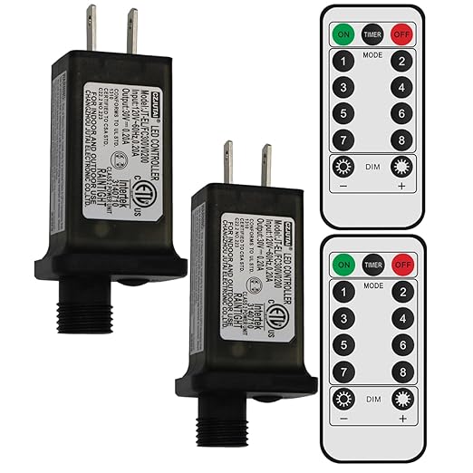2 Pcs 8 Mode Light LED Transformer 30V LED Controller Class 2 Power Supply Low Voltage Transformer US Plug Adapter Replacement for String Light