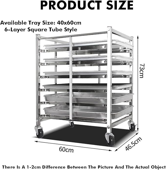 Quick Rack for Baking Pans6-Tier Mobile Bread Pan Rack with Open Shelves for Bakeries Restaurants &amp Catering - Heavy-Duty Dough &amp Pizza Baking Storage Solution
