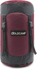 GoldCamp compression stuff sack for Ultralight sleeping bag space saving gear with dust flap18L/30L/43L/49L/65L Compression Stuff Sack Waterproof Camping Travel Outdoor Backpacking (Red XXXL)
