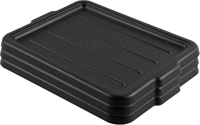 Restaurantware-LID ONLY: RW Clean 23.2 Inch x 16.9 Inch Bus Tub Lid 1 Snap-On Lid For Bus Box - With Handles Black Plastic Restaurant Tub Lid Bus Tub Sold Separately