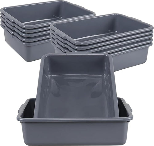13 Liters Commercial Bus Tubs Box Gray Plastic Bus Tubs Restaurant 12 Packs