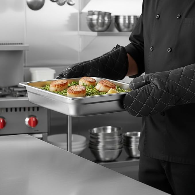 Soro Essentials- 2/3 Size 2-1/2 Deep Stainless Steel Anti-Jamming Steam Table Pan 24 Gauge- Chafer Food Pan Stackable Anti-Jam Steam Pans for Hotel Restaurant Supplies Party Buffet Event Catering