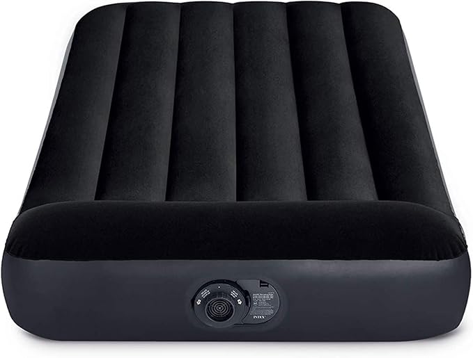 Intex Dura Beam Pillow Rest Classic Inflatable Blow Up Mattress Air Bed with Internal Built in Pump Twin (2 Pack)