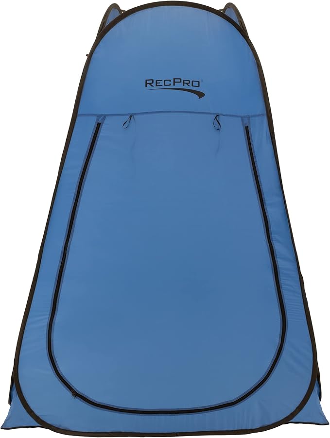 RecPro Portable Pop Up Privacy Tent | Changing Room Toilet Shower Rain Shelter for Camping &amp Beach | Includes Carry Bag Ground Cover and rain Cover
