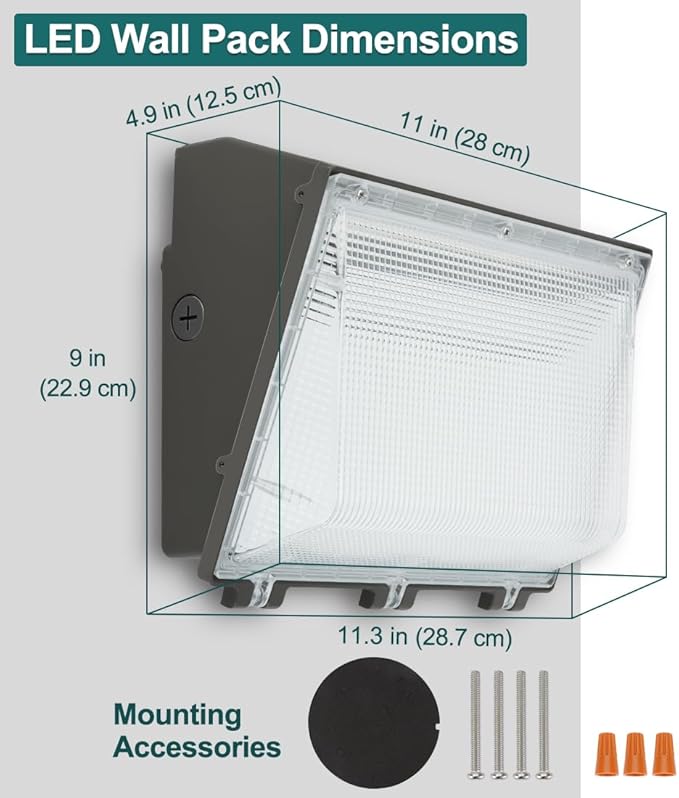 kadision 120W LED Wall Pack Light with Dusk-to-Dawn Photocell 13200LM 5000K Daylight 100-277V Waterproof Commercial Outdoor Security Lights for Parking Lot Yard ETL Listed 4-Pack