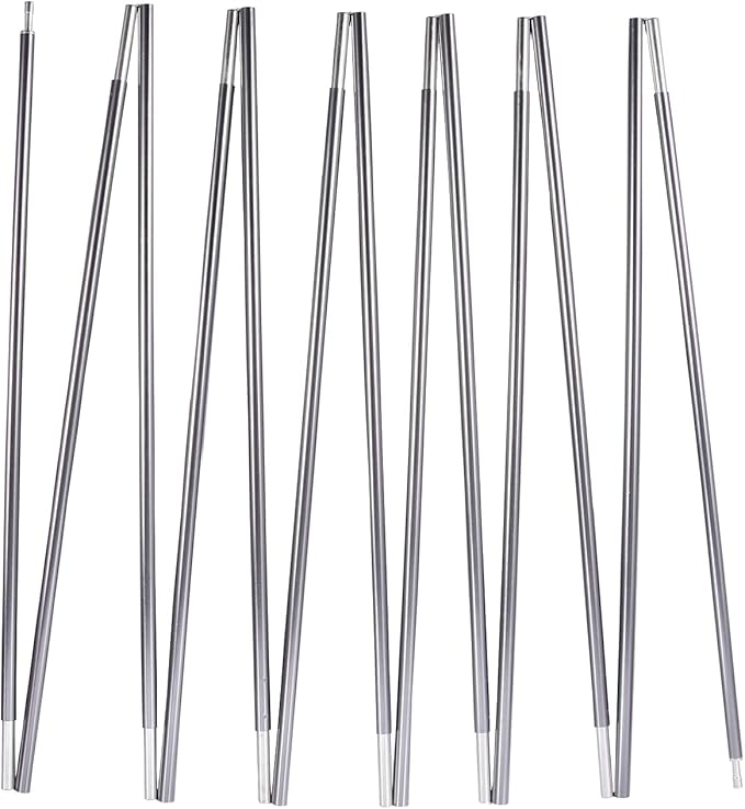 Preassembled Tent Poles Gray Tent Poles Replacement 7001 T6 Heated Aluminum Tent Poles 2 Poles Pack