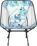 Camping Chair Personalized Backpacking Chair Lightweight Portable Folding Customized Name Chairs for Beach Sport Hiking (Sky Blue)