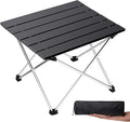 Grope Portable Camping Table with Aluminum Table Top Folding Beach Table Easy to Carry Prefect for Outdoor Picnic BBQ Cooking Festival Beach Home (Black-L)
