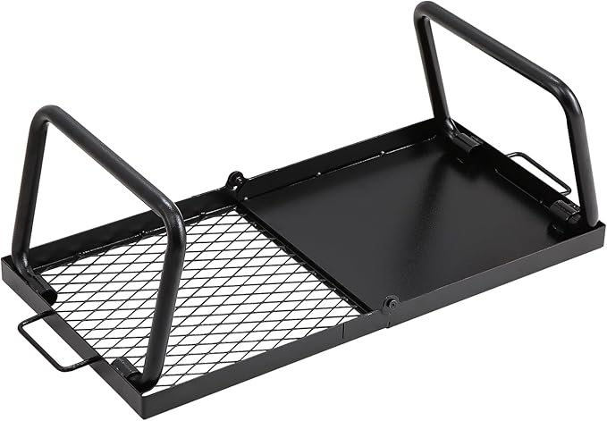 VEVOR Folding Campfire Grill Heavy Duty Steel Mesh Grate 22.4 Portable Camping Grates Over Fire Pit Camp Fire Cooking Equipment with Legs Carrying Bag Grilling Rack for Outdoor Open Flame Cooking