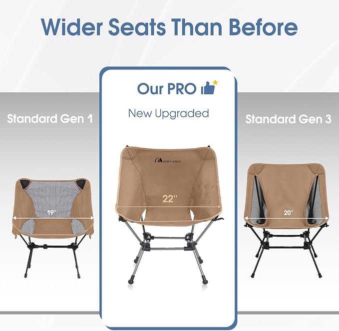 MOON LENCE Portable Camping Chair Plus Larger &amp Roomier Compact and Lightweight Still Folding Chair for Backpacking &amp Hiking 330Lbs Capacity (Desert Rust-2pack)