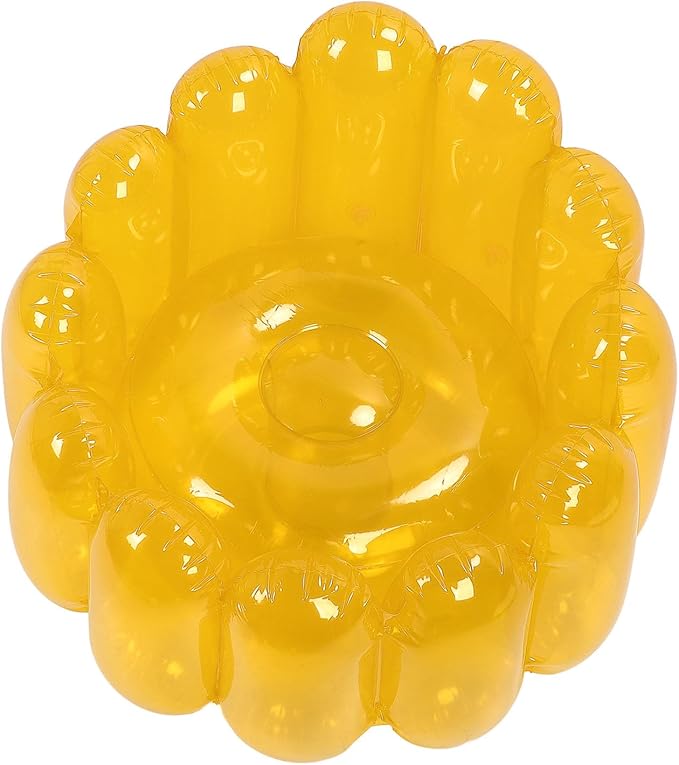 2Pcs Inflatable Chair Set Transparent Candy Color Inflatable Couch Sofa Adult 29.5 x 22in Portable Outdoor Blow Up Couch Seat for Camping Beach Balcony Pool Lawn (Yellow)