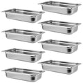 SOUJAP 8 Pack Steam Table Pan 1/3 Size x 2.5 Inch Deep Stainless Steel Anti-Jamming Food Cooking Pan Steam Table Pan Hotel Pan for Buffet Restaurants Catering Supplies