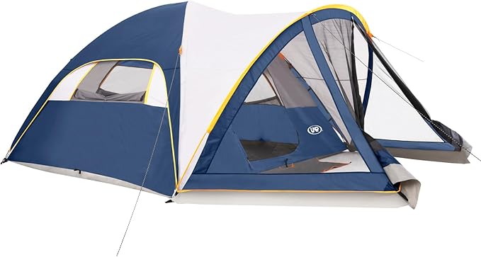 UNP Camping Tent with Screen Room Portable 6 Person Camping Tent with Screen Porch Family Dome Tent for Camping Outdoor - 14'x11'x72''(H)