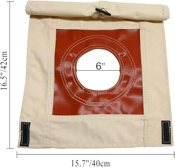 UNISTRENGH Fire-Resistant Stove Jack Hole Accessory with Flap Covered for 4 Seasons Cotton Canvas Camping Bell Tent
