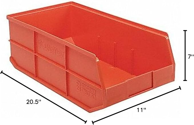 Quantum Storage SSB485 Stackable Shelf Bins Part Organizer - 20-1/2 x 11 x 7 - 6 Pack
