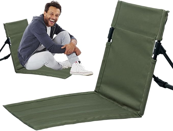Beach Chairs Camping Chair Camping Cushion Soft Legless Chair | Low Profile Beach ChairsCamping Chair Camping Cushion with Back Support High Strength Backpack Beach Chairs for Picnic Camping Trav