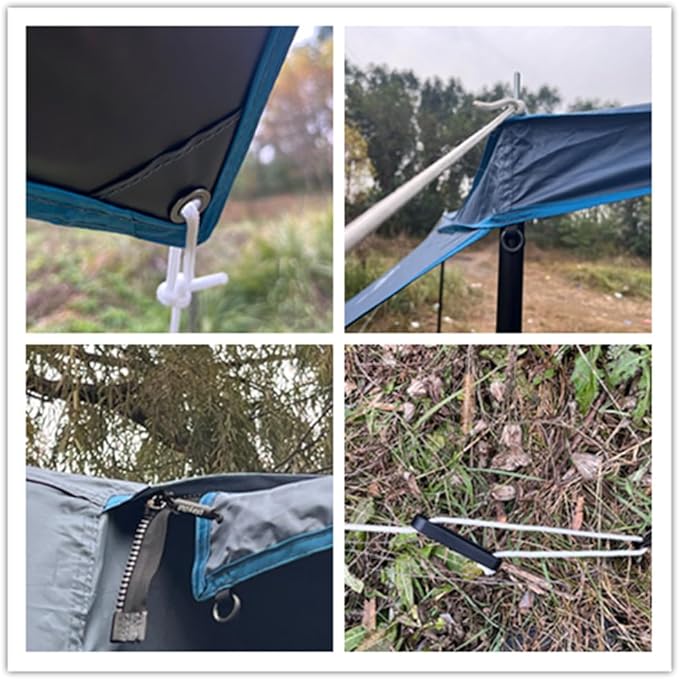 PlayDo Air Tents for Camping Rooftop Tent Easy Setup Inflatable Roof Tent Blow Up Car Top Tent for Pickup Truck SUV with Strip Light Ladder Air Mattress