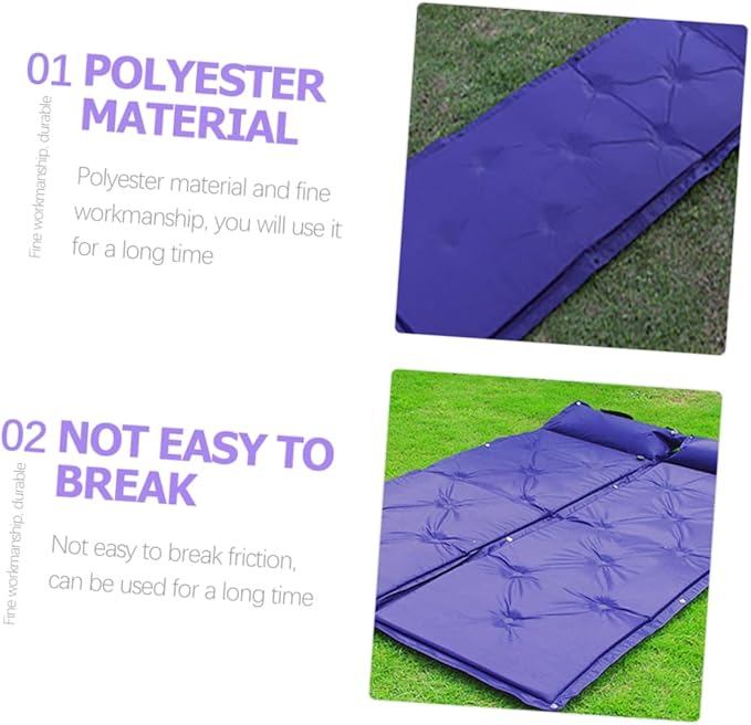 Happyyami Automatic Inflatable Camping Sleeping Pad Dampproof Wear Resistant Design for Travel Outdoor Activities with One Pillow for Easy Storage Comfort