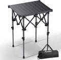 Anbte Folding Camping Table 2 Height Adjustable Small Camping Side Table Aluminum Roll Top with Carry Bag Stable X-Frame for Outdoor Cooking Tailgating Picnic BBQ RV Travel 20”x16” 264lbs Load