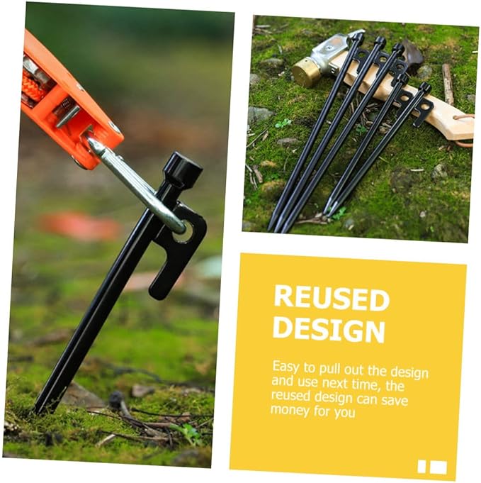 GALPADA 1Set Heavy Duty Tent Stakes Camping Pegs with Carry Bag Ground Fixing Stakes for Durable Outdoor Use for Hiking Camping and Events