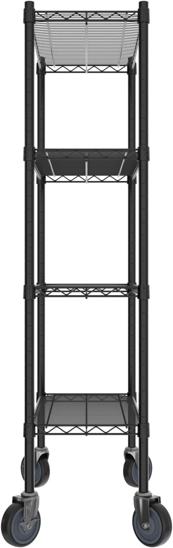 Commercial NSF Listed Black Epoxy Mobile Wire Shelving Kit 14 x 30 x 60 with 4 Shelves Perfect for Warehouse Walk-in Refrigerator Freezer Grocery Store Restaurant Dishroom