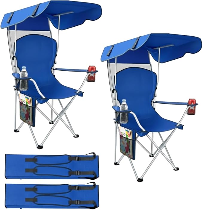 Amazing for less Folding Chair – Portable Outdoor Camping &amp Beach Chair (Blue (Shade) (2-Pack))
