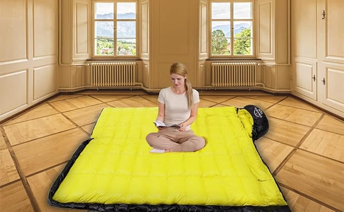 0 20 Degrees F Down Sleeping Bag for Adults4 Season Cold Weather Rectangle Wearable Down Sleeping Bag for Camping HikingCan be Used as Blanket Quilt or Cloakwith Mesh Sack Buckle Strap