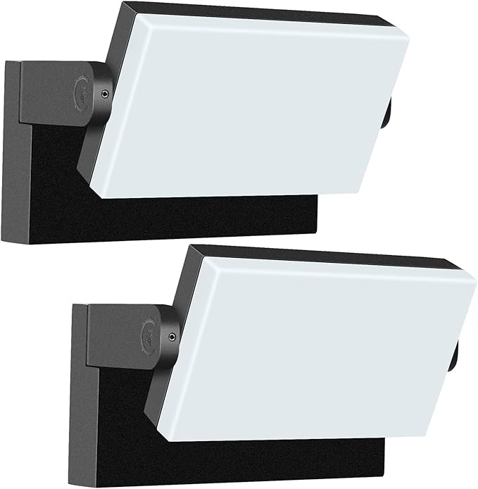 60W LED Outdoor Wall Lights with 360°Rotation Flood Lights Outdoor 5000K 4000K 3000K 3 Colors ChangeableOutside Sconce Security Lights for Garage Barn Front Porch
