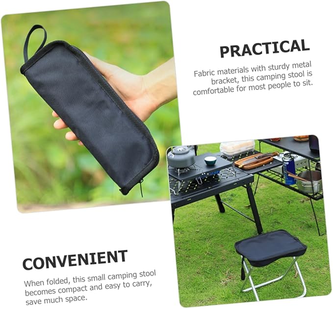 Happyyami Portable Folding Stool Lightweight Multi-Function Camping Chair for Outdoor Activities Compact Fishing Bench for Travel and BBQ Design Comfortable Seating