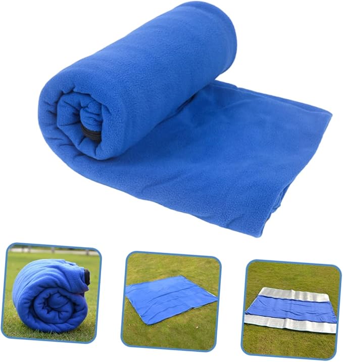 1pc Fleece Sleeping Bag for Outdoor Comfortable Picnic Blanket Washable Camping Mat Reusable Lawn Mat