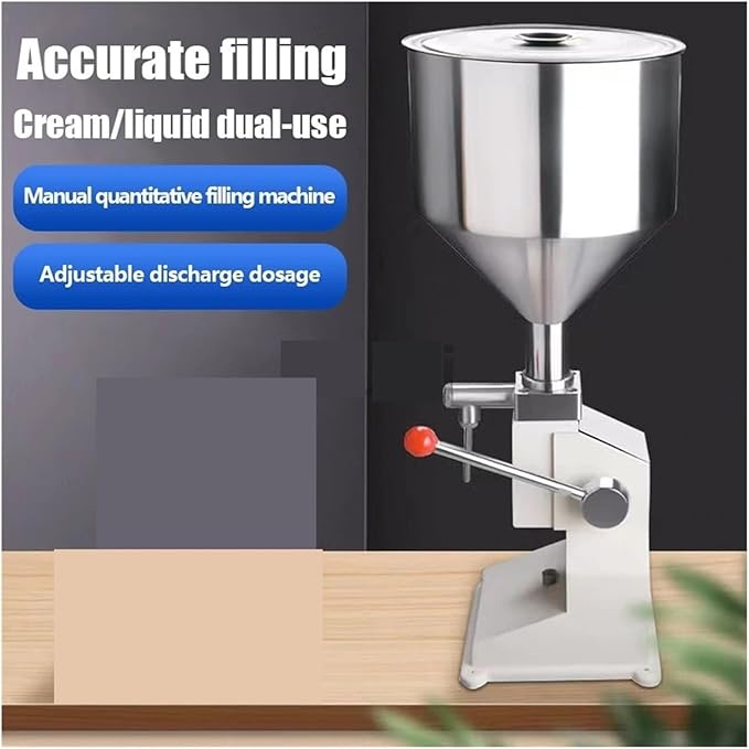 5-50Ml Manual Liquid Filling Machine A03 Commercial Liquid Dispenser Nozzle Piston Spring Screw Paste Oil Honey Bottle Filler Precision Alignment for Milk Water Wine