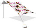 Beach Tent Sun Shelter Puppy Pink Footprints Lightweight &amp Easy Setup Beach Shade Canopy for Camping Fishing