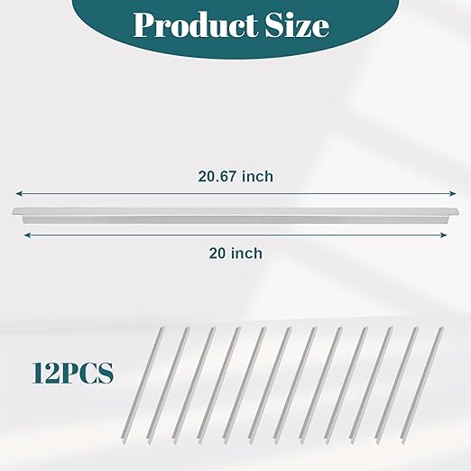 tonchean 12PCS 20.67 Inch Stainless Steel Steam Table Adapter Bars Metal Cooler Food Divider Rods for Hotel Pan Configuratio Commercial Food Service Use