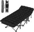 Suteck Camping Cot Folding Camping Cot Bed for Adults Sleeping 1200D Double Layer Oxford Portable Folding Outdoor Cots for Camping W/Soft Pad Carry Bag for Home Office Nap Beach Travel
