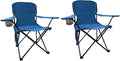 Camping Folding Chair with Cup Holder &amp Storage Pocket - 5.5lbs Lightweight 225lb Capacity Portable Camp Chairs for Outdoor Hiking Hunting Sports 2 Pack Navy Blue