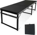 6FT x 2FT Folding Camping Table with Aluminum Alloy Legs Adjustable Height Portable Outdoor Picnic Table for Camping Travel Parties Kids Crafts and Market Vendor Use