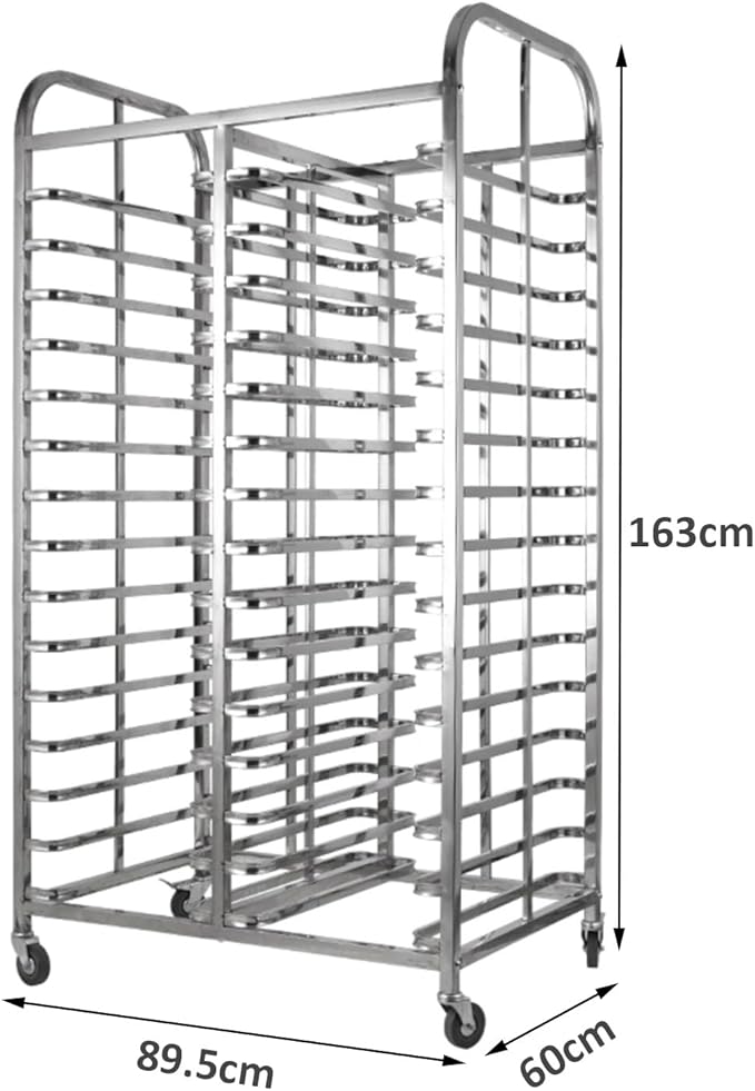 Quick Rack for Baking PansHeavy Duty Stainless Steel Bakery Bun Pan Rack - Commercial Cooling Trolley for Pizza &amp Bread Dough Trays - Metal Drying Rack for Efficient Baking