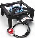 GasOne High Pressure Single Propane Burner - Outdoor Cooking with Heat Shield and Guard – Propane Burner Head for Camping Tailgating Seafood Boil Home Brewing - Patent Pending