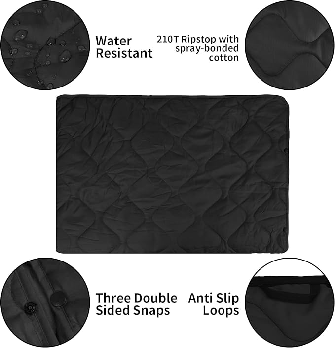 LOOGU Camo Blanket Waterproof Insulation Poncho Liner for Outdoor Camping Hiking Hunting Survival Backpacking Picnicking