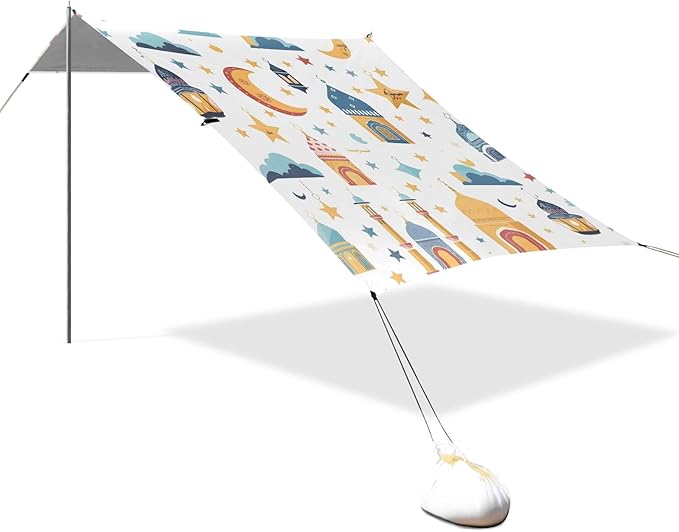 Traditional Lantern Star House Camping Sun Shelter Beach Tent Portable Beach Sun Shade Outdoor Canopy for Camping Trips Fishing Picnic