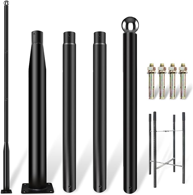 Street Light Pole 13ft Tall - Outdoor Solar Split Street Lamp Post Light Pole with Mounting Steel Anchors for Patio Street Backyard Parking Lot
