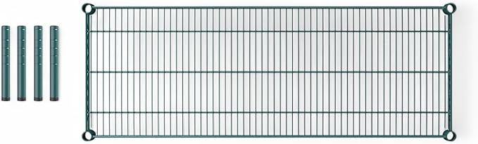 18 x 48 Green Wire Dunnage Shelf 8 Height – Heavy-Duty Steel Storage Platform Rust-Resistant NSF Certified Easy to Clean for Walk-in Coolers Freezers Restaurants Warehouses
