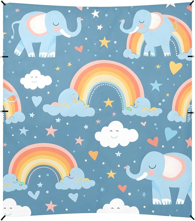 Elephants Camping Sun Shelter Beach Tent Portable Beach Sun Shade Outdoor Canopy for Camping Trips Fishing Picnic