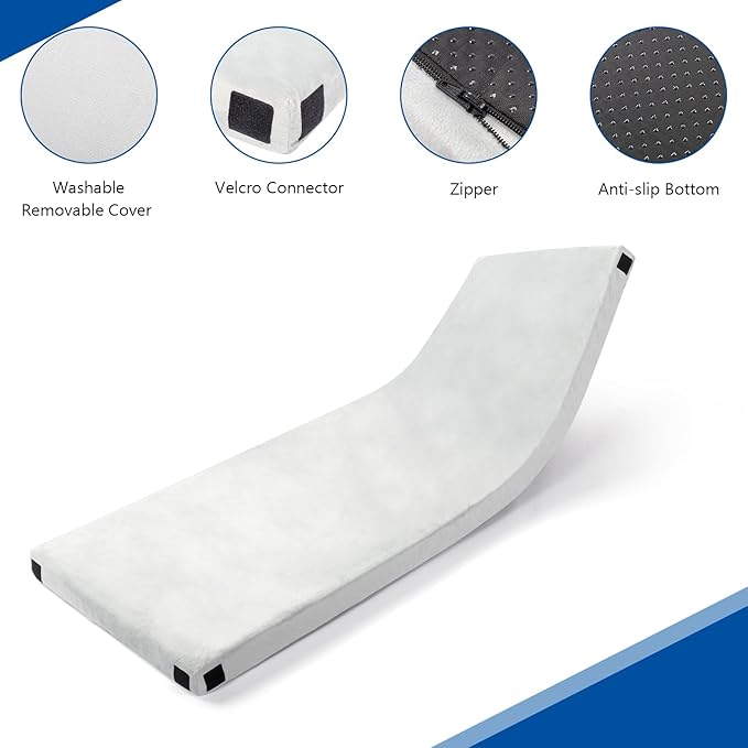 VINGLI 3 Memory Foam Sleeping Pad Camping Mattress Portable Floor Mattress Sleeping Mat Bed Roll Up for Guests Adult with Pillow &amp Phone Pocket (Grey Basic 75 * 25 * 3)