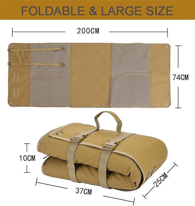 scosao Shooting Mats Prone Padded Portable Roll Up Folded Shooting Mat Extra Large Tactical Shooting Blanket 1000D Oxford Cloth with Thickened Cotton Padding for Shooting Hunting Camping-Black