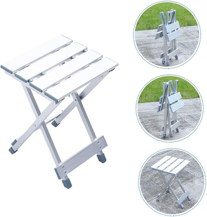 Practical Fishing Folding Chair Aluminum Folding Stool Compact Storage Sturdy for Outdoor Activities