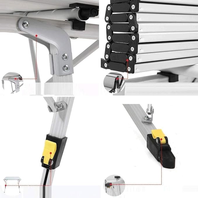 Portable Folding Camping Table with Adjustable Height – Aluminum Alloy Lightweight Corrosion-Resistant 30kg Capacity Includes Carrying Bag for Outdoor Activities Picnic Hiking