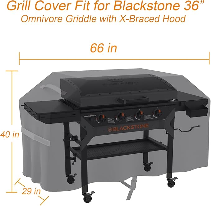 36 Inch Griddle Cover for Blackstone 1554 36” Omnivore Griddle with Hard Cover Heavy Duty Waterproof 36” Griddle Cover for Blackstone 2177 Griddle