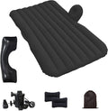 Car Air Mattress Inflatable SUV Truck Camping Mattress for Back Seat Thickened Travel Car Bed Sleeping Pad with Inflatable Pier Air Pump 2 Pillows (Black)