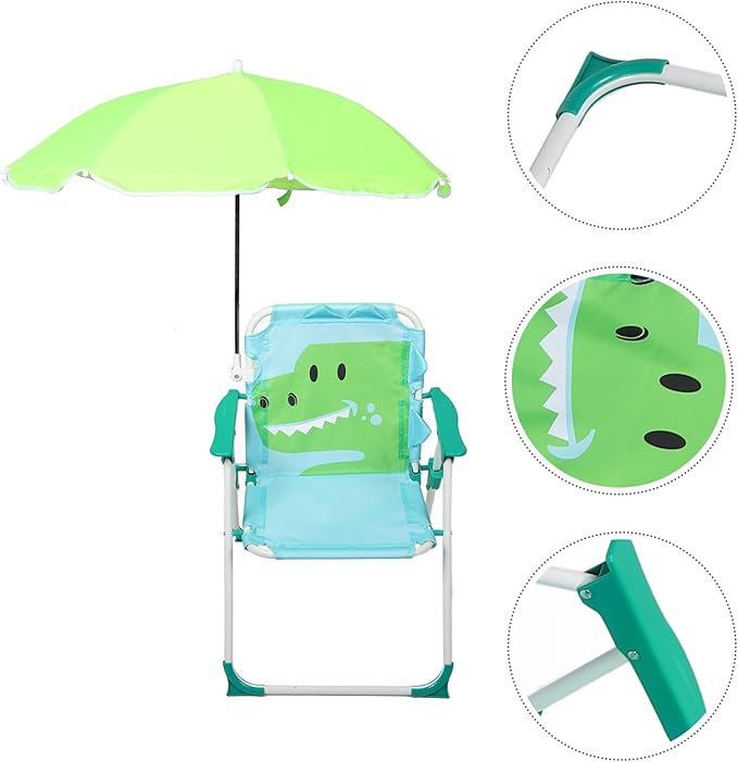 Portable Boys and Girls Beach Chair Umbrella Folding Camping Chair for Boys Girls Lightweight and Foldable Sun Protection Outdoor Activity